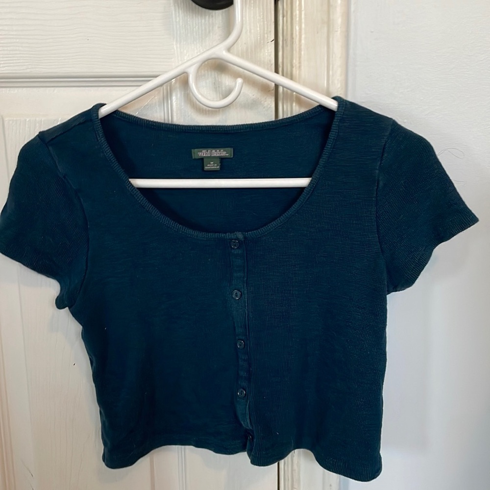 wild fable dark teal crop top